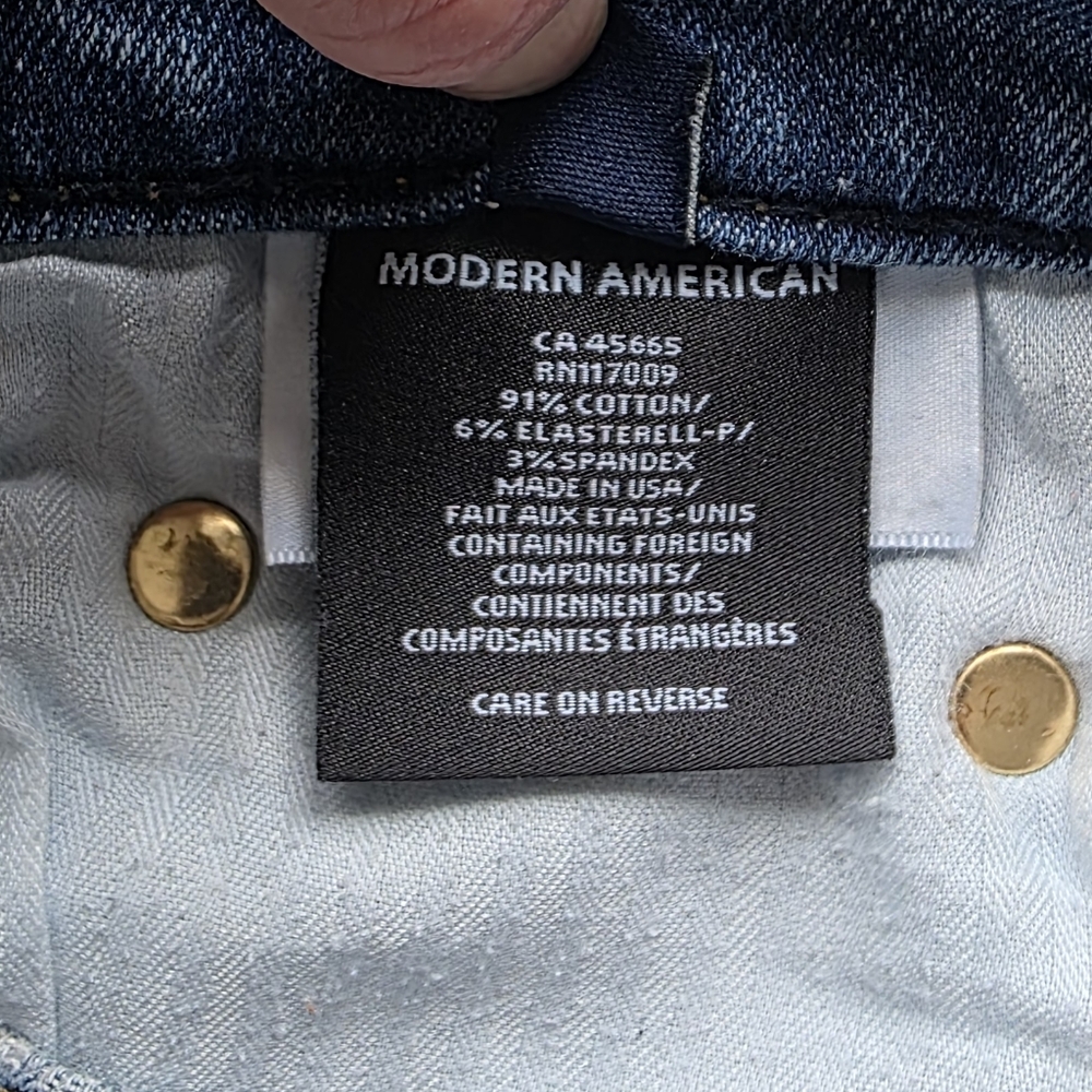 Modern American Mercer Tapered Jeans Women’s Size 28 Medium Wash Distressed - Picture 10 of 11
